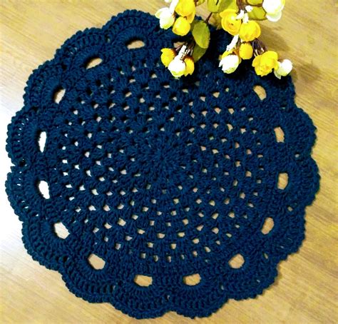 sousplat croche azul marinho